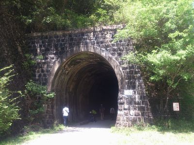 武田尾廃線ハイキングコースの第一のトンネル